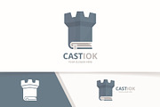 Vector book and castle logo  
