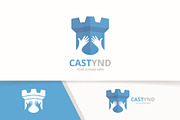 Vector castle and hands logo 