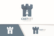 Vector castle and rocket logo 