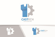 Vector castle and gear logo  