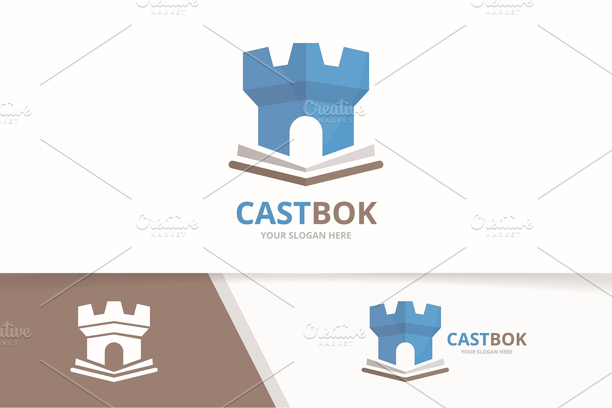 Vector book and castle logo  in Logo Templates - product preview 8