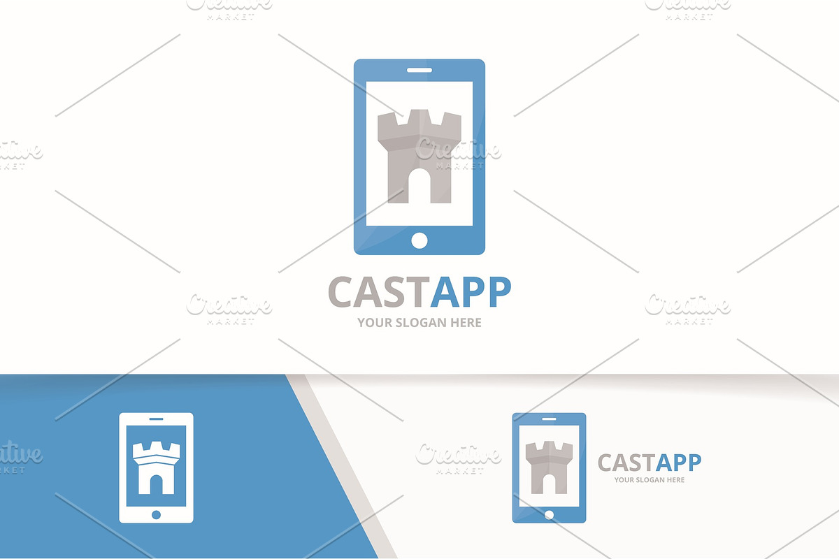 Vector castle and phone logo  in Logo Templates - product preview 8