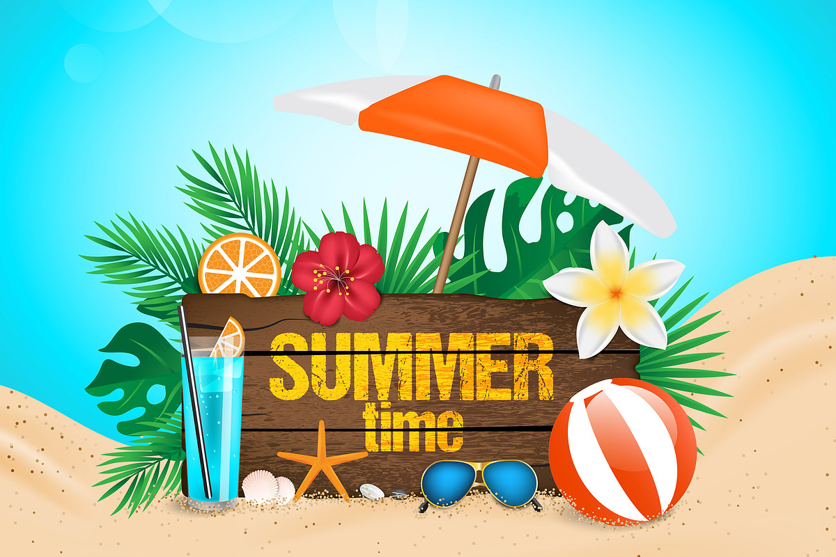 Summer background  in Illustrations - product preview 8