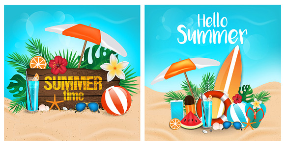 Summer background  in Illustrations - product preview 2