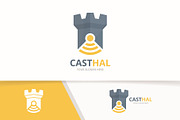 Vector castle and wifi logo  