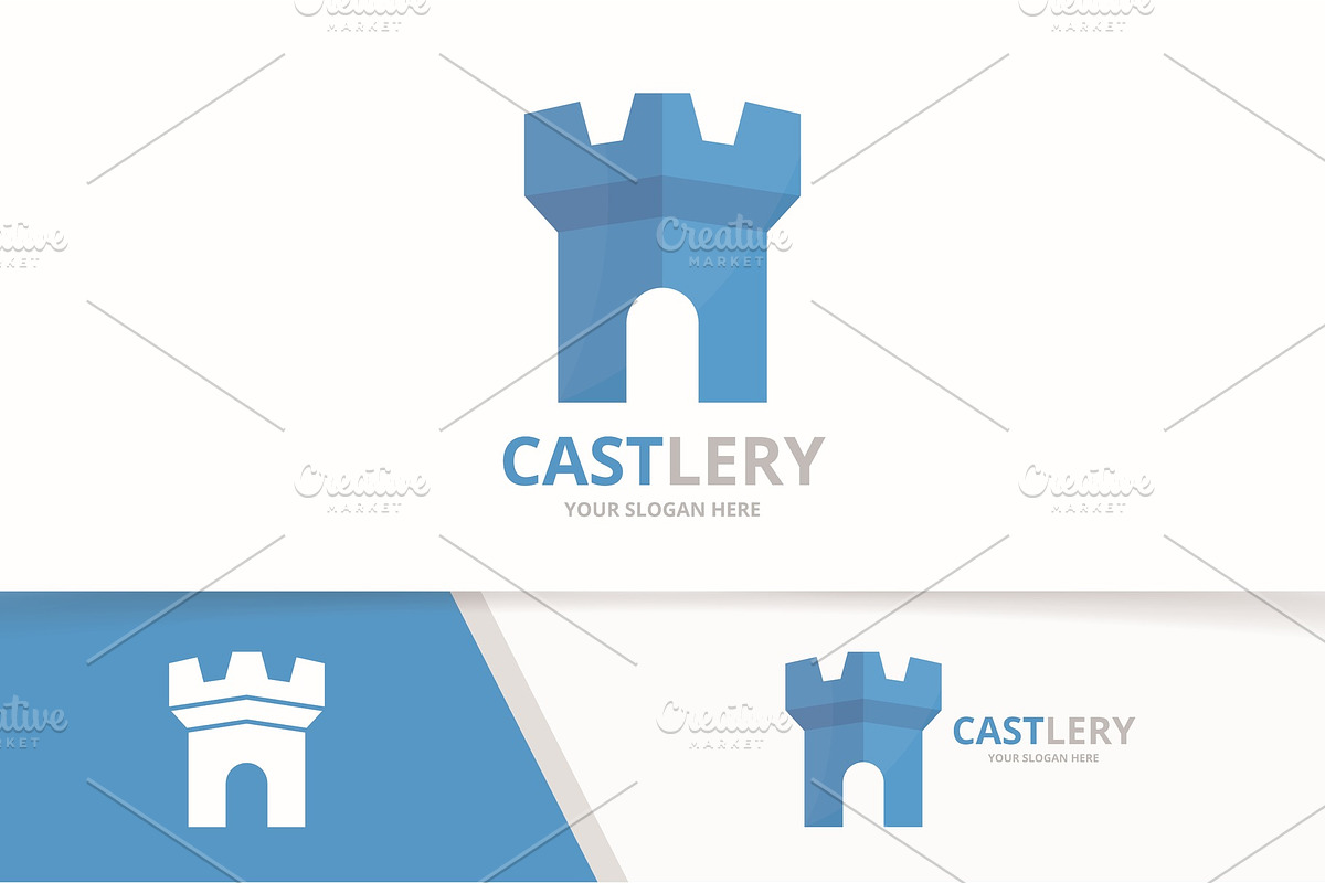 Vector castle logo combination.   in Logo Templates - product preview 8