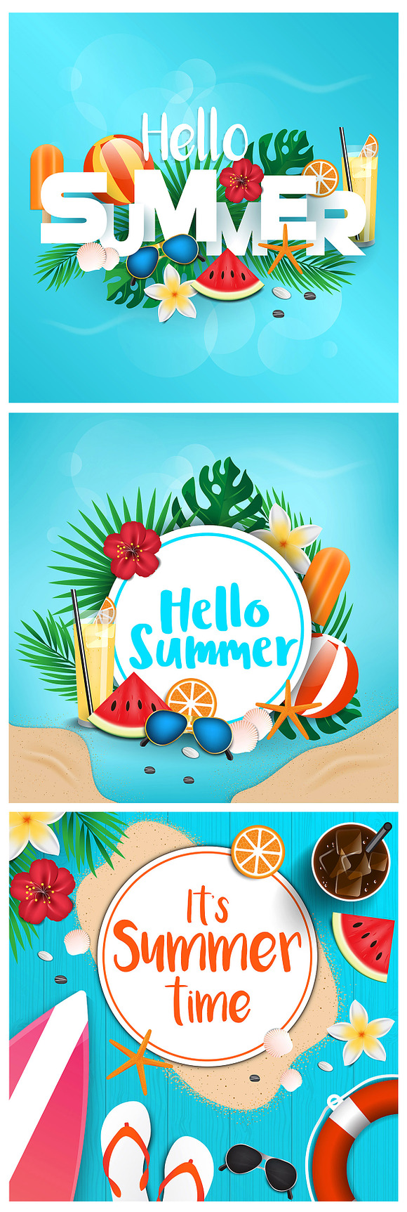 Hello Summer typographic in Illustrations - product preview 2