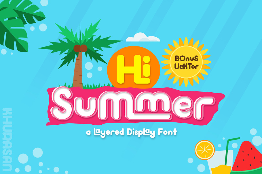 Hi Summer Layered Font in Display Fonts - product preview 8