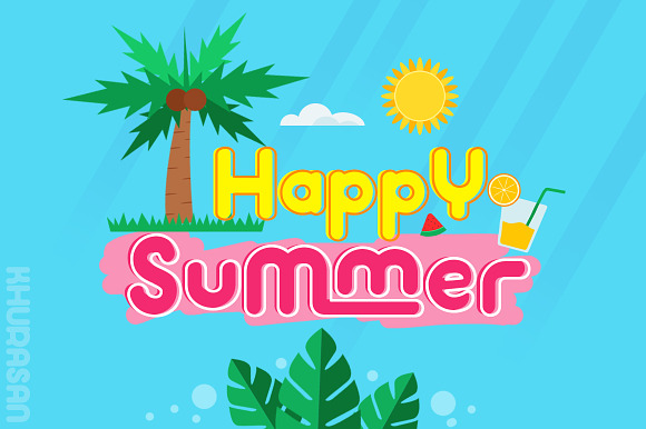 Hi Summer Layered Font in Display Fonts - product preview 2