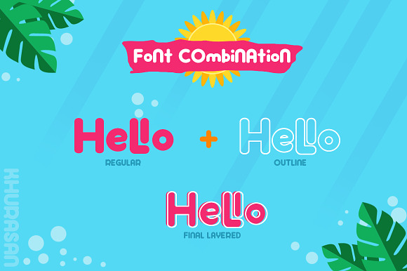 Hi Summer Layered Font in Display Fonts - product preview 5