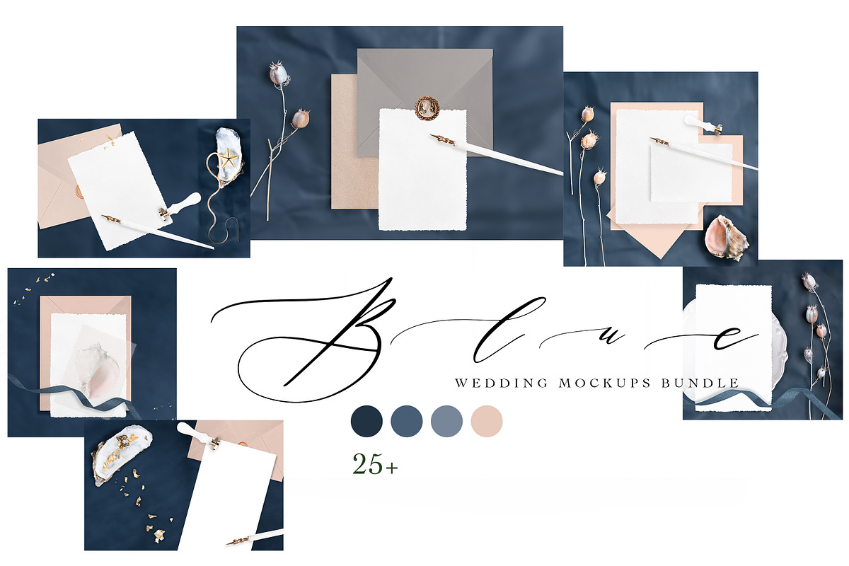 BLUE. WEDDING MOCKUPS BUNDLE. in Product Mockups - product preview 8