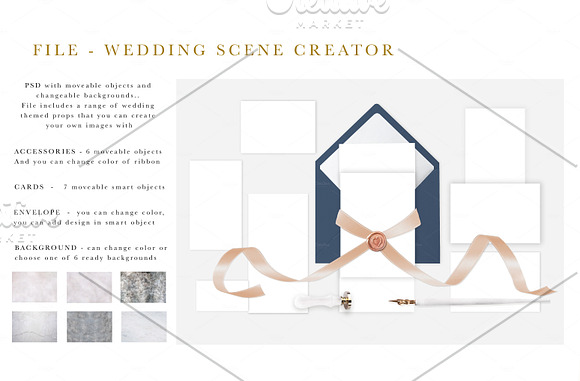 BLUE. WEDDING MOCKUPS BUNDLE. in Product Mockups - product preview 5