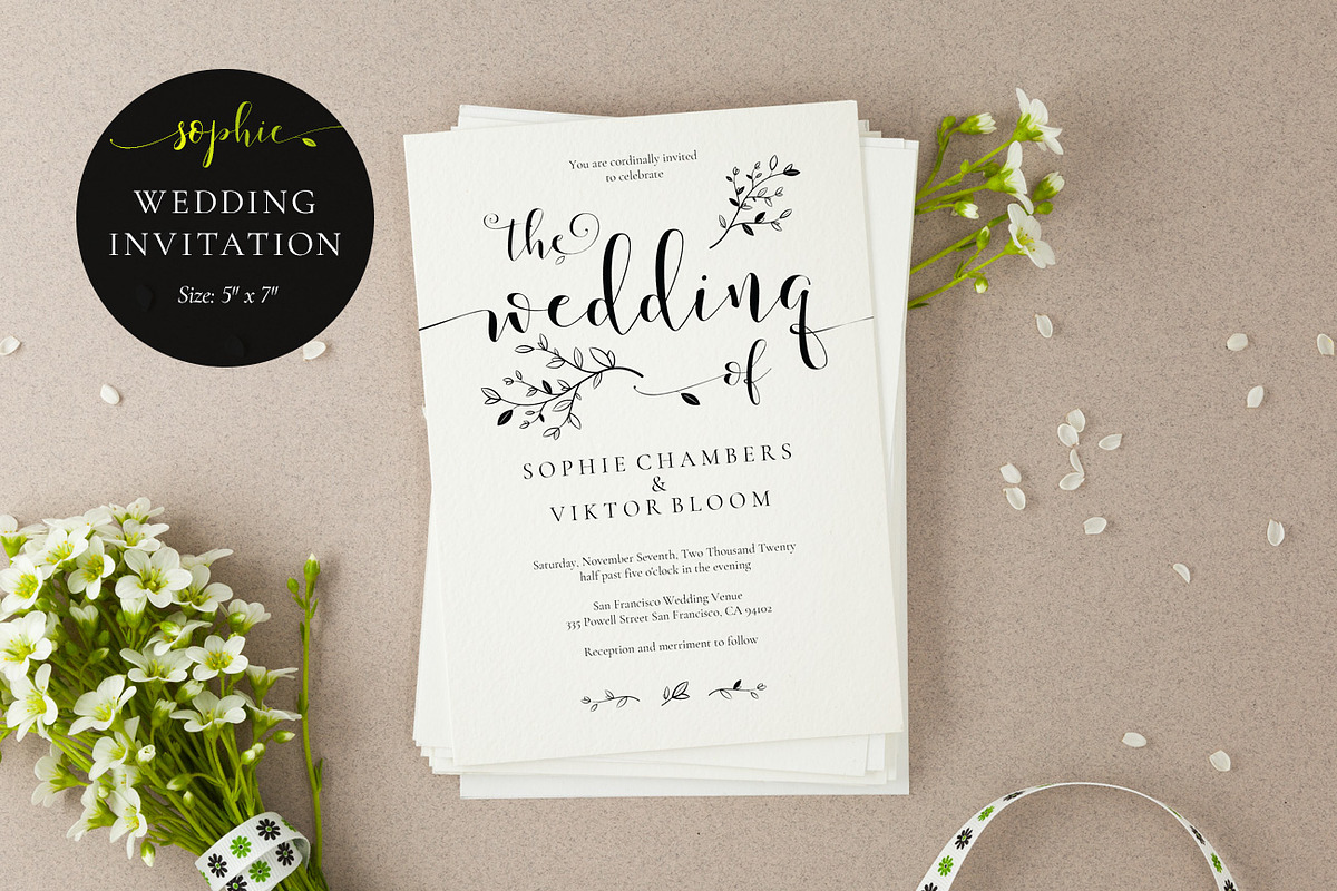 Wedding Invitation Template, Sophie in Wedding Templates - product preview 8