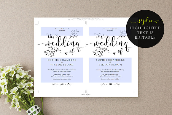 Wedding Invitation Template, Sophie in Wedding Templates - product preview 6