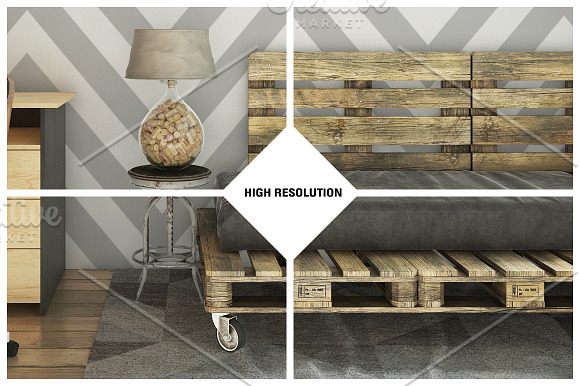 Interior Wall Mock-up in Product Mockups - product preview 5