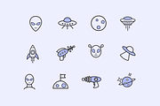 12 UFO Alien Icons