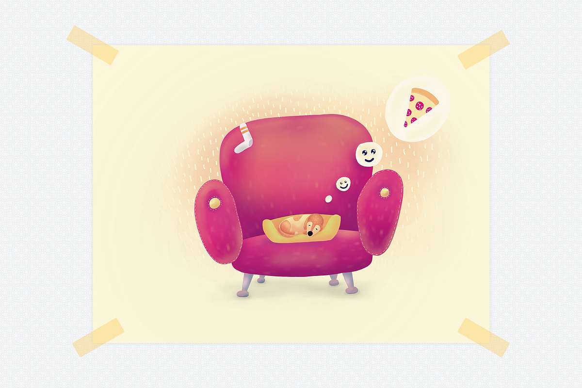 Dog and pizza in Illustrations - product preview 8