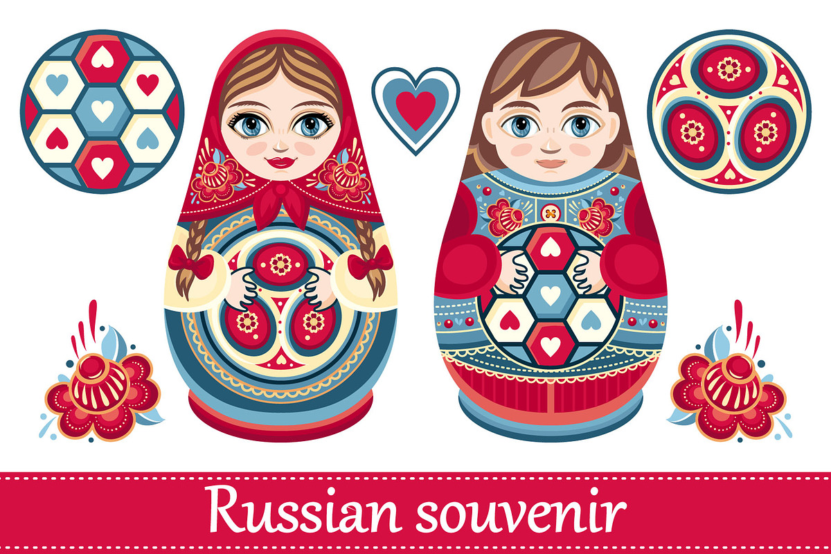 Matryoshka. Russian souvenir. in Illustrations - product preview 8