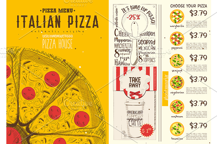Italian Pizza Menu Template in Product Mockups - product preview 8