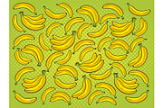Banana background cartoon vector illustration