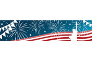 Independence day of the usa 4 th july banner