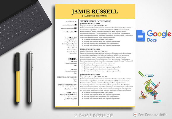 Professional Resume Google Docs in Resume Templates - product preview 1