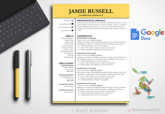 Professional Resume Google Docs in Resume Templates - product preview 2