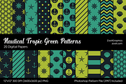 Nautical Tropic Green Digital Papers