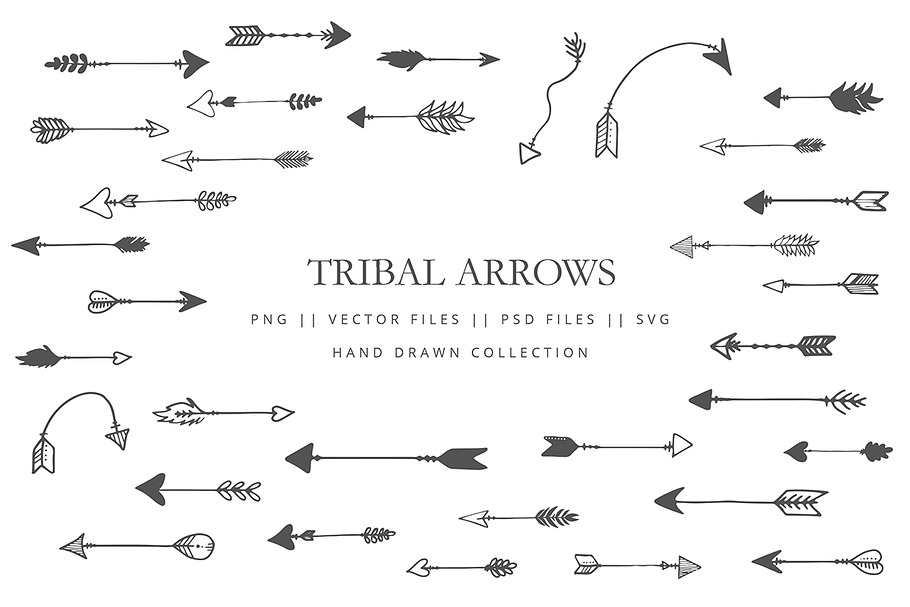 Tribal arrows hand drawn