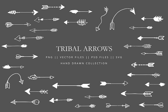 Tribal arrows hand drawn in Illustrations - product preview 1