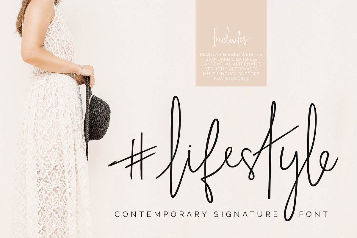 #lifestyle | SIGNATURE SCRIPT FONT in Signature Fonts - product preview 8