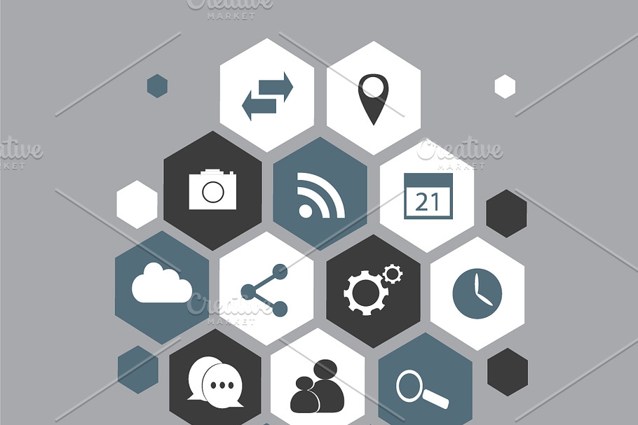 Social media icons background grey in Graphics - product preview 8