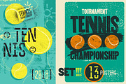 Tennis vintage grunge posters.