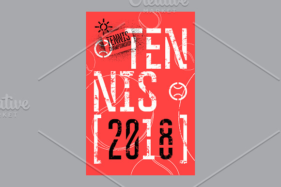 Tennis vintage grunge posters. in Illustrations - product preview 1