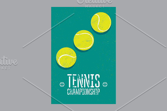 Tennis vintage grunge posters. in Illustrations - product preview 2