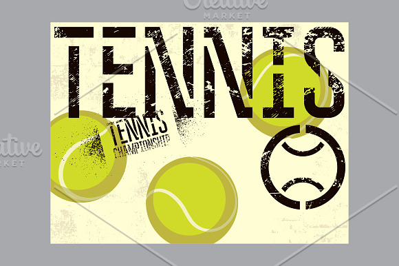 Tennis vintage grunge posters. in Illustrations - product preview 4