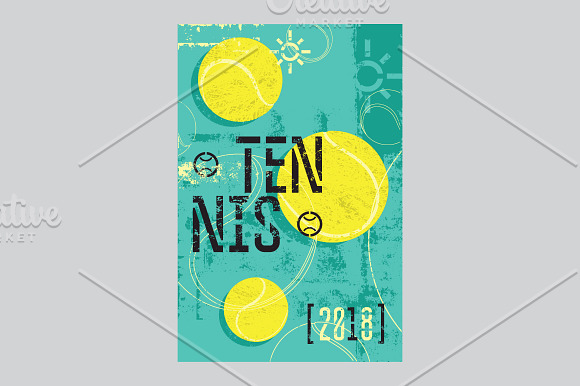 Tennis vintage grunge posters. in Illustrations - product preview 6