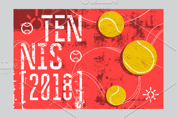 Tennis vintage grunge posters. in Illustrations - product preview 7