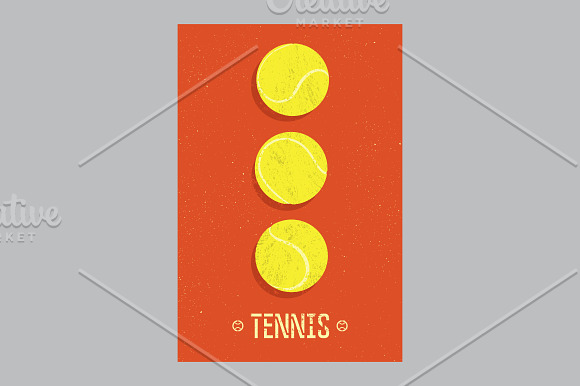 Tennis vintage grunge posters. in Illustrations - product preview 9