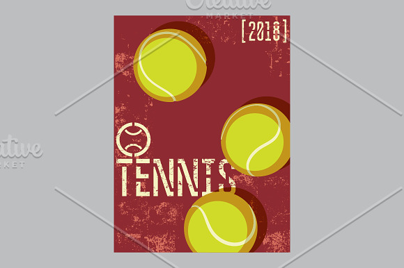 Tennis vintage grunge posters. in Illustrations - product preview 11