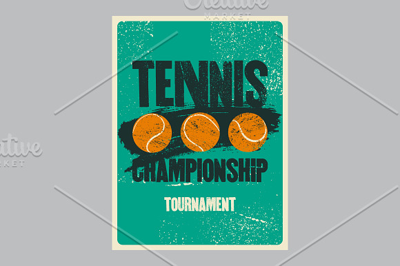 Tennis vintage grunge posters. in Illustrations - product preview 13