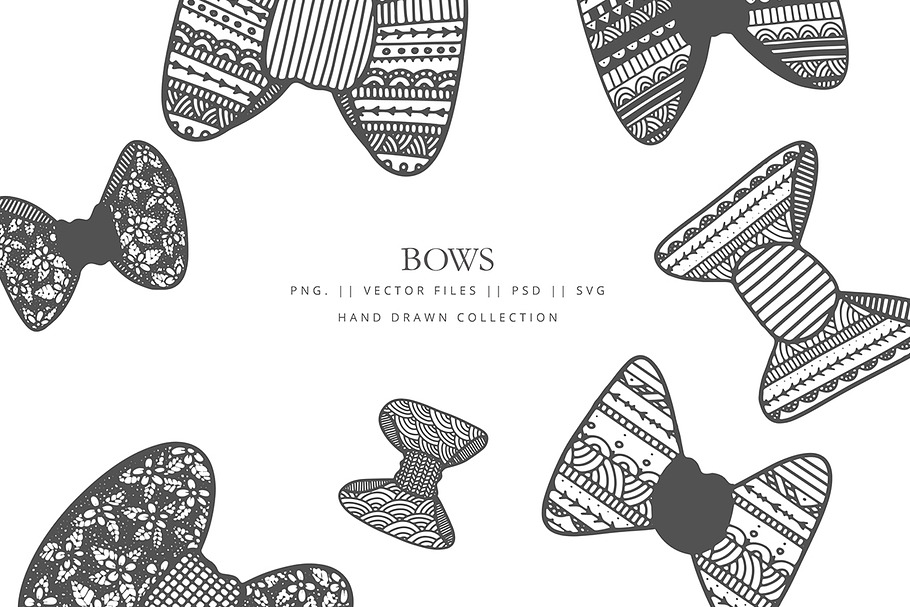 Tribal bows hand drawn designs in Objects - product preview 8