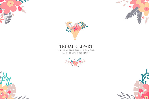 Sweet tribal clip art - hand drawn in Illustrations - product preview 1
