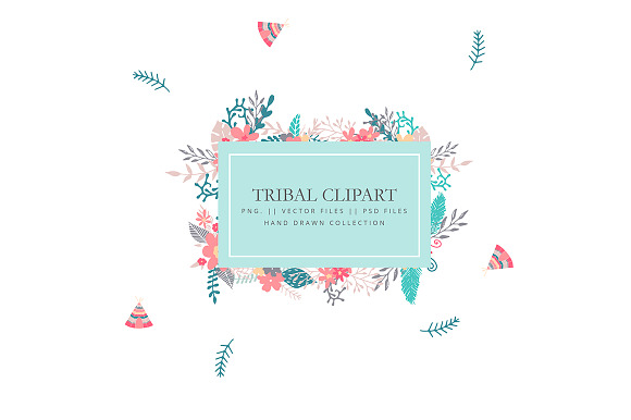 Sweet tribal clip art - hand drawn in Illustrations - product preview 2