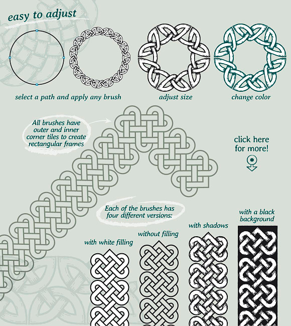 Celtic knots brushes in Photoshop Brushes - product preview 6
