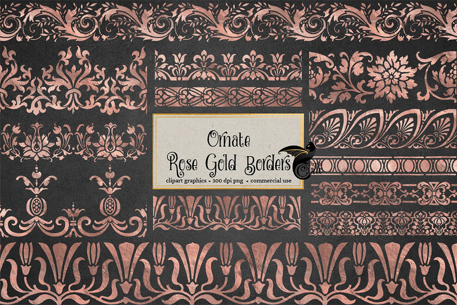 Rose Gold Borders Clipart in Objects - product preview 8