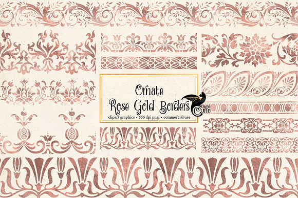 Rose Gold Borders Clipart in Objects - product preview 1
