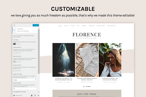 Florence Theme (Light) • Genesis in WordPress Blog Themes - product preview 1