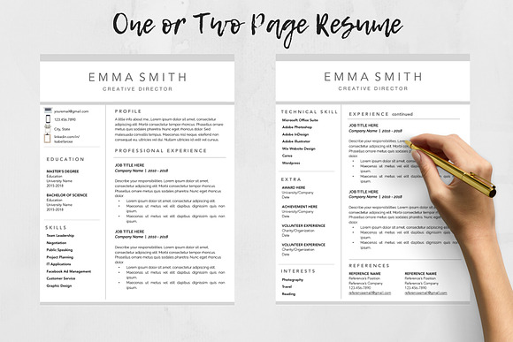 Resume Template, CV + Cover Letter in Letter Templates - product preview 1