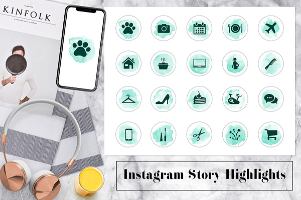 Watercolor Instagram Story Icons